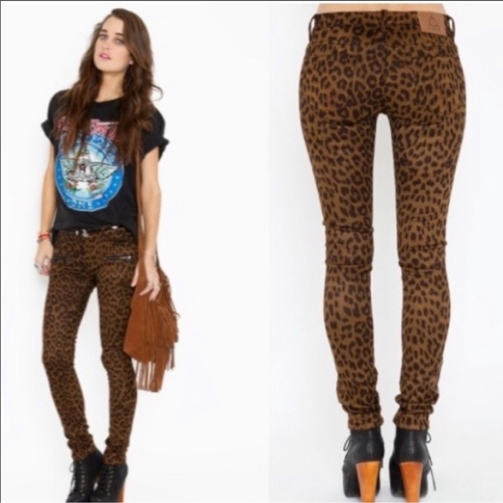 UNIF Leopard Suede Skinny Pants - Small - Archived